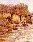 Cottage Canvas Paintings - Irish Cottage